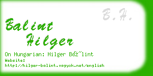 balint hilger business card